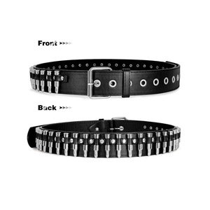 Cinturón de Metal Negro con Hebilla de Aleación, Ancho Regular, Estilo Punk Gótico - Product Image 2