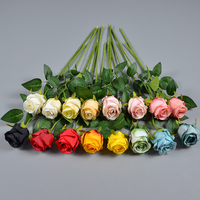 Künstliche Rosenblüten Langstielige Seidenrosen für DIY Hochzeitssträuße, Tischdekoration und Heimdekoration