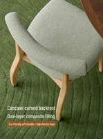 Chaise de salle à manger nordique en bois massif, style français moderne vintage, dossier en bois massif, revêtement en velours, chaise Wabi-sabi pour hôtel