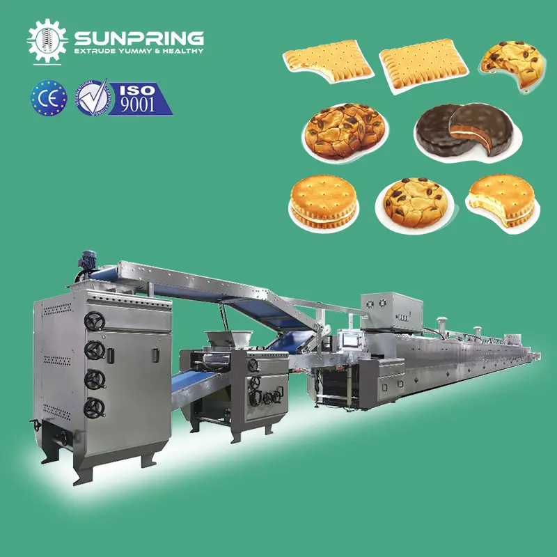 SUNPRING linha de produção de biscoitos wafer equipar máquina de fazer biscoitos pop