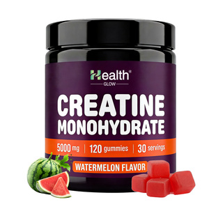 Gummies de créatine monohydrate OEM saveur pastèque, pré-entraînement, pour la masse musculaire et la force, sans OGM, végétalien, supplément en marque blanche - Product Image 1
