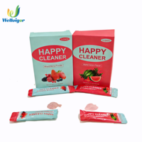 Happy Cleaner 14 jours de combustion intense, saveur de fruits rouges et de pastèque, prébiotiques, complément alimentaire pour la santé digestive