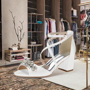 ไซส์ 35-43 หลายสี ฤดูใบไม้ร่วง ฤดูร้อน ใหม่ เซ็กซี่ สายรัดสีทอง ส้นหนา ลายเสือดาว รองเท้าส้นสูงหัวเหลี่ยมเปิดนิ้วเท้าสำหรับผู้หญิง - Product Image 2