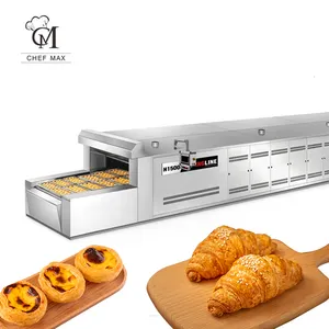 Aço inoxidável Equipamentos de Panificação Pão Padaria Forno Túnel A Gás Elétrico Industrial Personalizado para OEM ODM correia transportadora forno de pizza