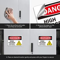 Etiqueta Adhesiva de Advertencia de Peligro de Descarga Eléctrica de Alta Calidad, Personalizada, Resistente a la Intemperie, para Uso en Interiores o Exteriores