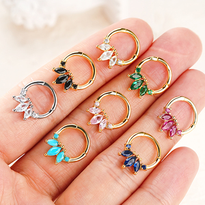 <span class=keywords><strong>Anelli</strong></span> da <span class=keywords><strong>naso</strong></span> alla moda in <span class=keywords><strong>argento</strong></span> 16G con zirconi, piercing clicker per setto, cartilagine, trago, elice, labbro - Product Image 1