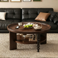 Table basse vintage de style médiéval, table à thé pour la maison, salons, petits appartements, table en bois massif de style américain, table d'inspiration française