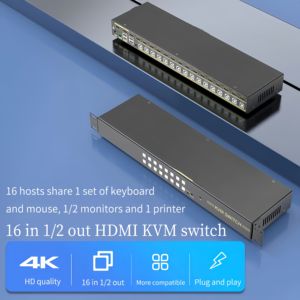 Le commutateur <span class=keywords><strong>KVM</strong></span> USB CUSTOM 16 ports HDM-I <span class=keywords><strong>DVI</strong></span> VGA SDI prend en charge la commutation de touches de raccourci jusqu'à 4K @ 60Hz - Product Image 2