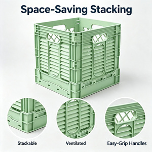 Caja <span class=keywords><strong>de</strong></span> Almacenamiento Plegable Cuadrada <span class=keywords><strong>de</strong></span> Plástico Resistente JOIN, Apilable, para Logística y Distribución <span class=keywords><strong>de</strong></span> Almacenes - Product Image 2