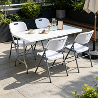Ensemble table et chaises pliantes en plastique de haute qualité pour événements, appartement, salle à manger, loisirs, salon