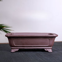 Pot à Bonsaï Artisanal en Céramique Yixing, Pot à Bonsaï en Argile Violette, Pot en Céramique Non Émaillée pour Plantes