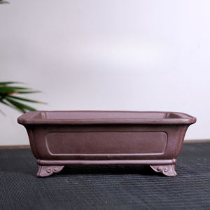 Vaso per Bonsai Fatto a Mano di Yixing Fioriera Vaso per Bonsai in Ceramica Vaso per Bonsai in Argilla Viola Vaso in Ceramica non Smaltata per Piante - Product Image 2