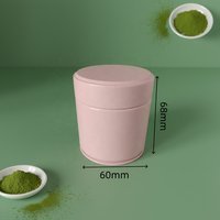 Boîte à thé matcha en métal de qualité alimentaire 30g, hermétique, à double couvercle, rose mat, pour poudre de matcha, vente en gros