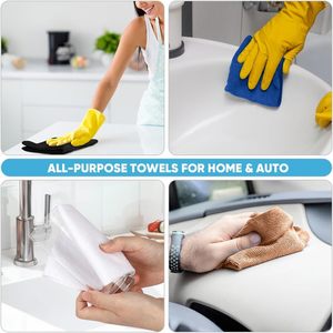 Rollo de toallas de microfibra negras 330 hojas 6 rollos de forma cuadrada lavable reutilizable para coches tienda trapos de limpieza de cocina - Product Image 6