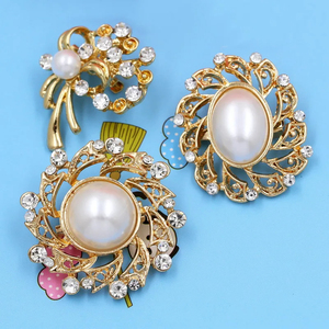 Broches de perlas de cristal para ramos de boda DIY o alfileres de decoración de invitación - Product Image 2