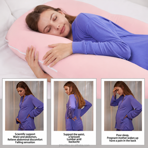 Almohada de <span class=keywords><strong>Embarazo</strong></span> en Forma de U con Gel Refrigerante, Color Rosa, Transpirable, de Espuma Viscoelástica, Soporte Corporal para Dormir de Lado o Boca Abajo - Product Image 4