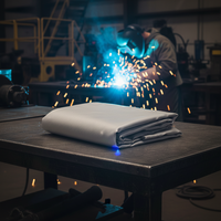 Couverture anti-étincelles en fibre de verre enduite de silicone pour la protection contre les chutes de braises et la lutte contre les incendies, avec service de découpe, 0,50 mm, 560 g/m², EPI