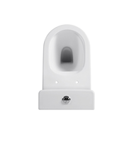 WC moderne deux pièces sans bride, à double chasse, forme allongée, couleur noir mat haut de gamme, avec fonction Tornado, certifié CE, pour salle de bain