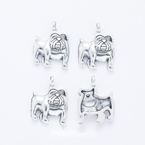 Ciondolo a forma di Schnauzer barbuto 17x13mm in lega di zinco color argento antico con anello singolo per <span class=keywords><strong>gioielli</strong></span> da amante degli animali domestici - Product Image 1