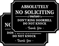 Panneau « Interdisé de solliciter » – Autocollant adhésif en acrylique « Ne pas frapper à la porte » pour porte de maison, noir/couleur personnalisable, 8x12