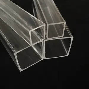 Acrylic Square Tube Hard Clear Rectangular Pipe PMMA Solid Transparent Extruded Plastic Square Tubes