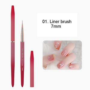 Suministro de salón de belleza, 10 Uds., pinceles de polvo de Arte de <span class=keywords><strong>uñas</strong></span> de metal, delineador de gel <span class=keywords><strong>Rosa</strong></span> degradado, cepillo de <span class=keywords><strong>uñas</strong></span> para diseño de <span class=keywords><strong>uñas</strong></span> - Product Image 4