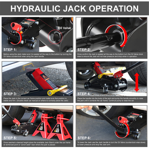 Gato Hidráulico de Servicio para Automóviles de <span class=keywords><strong>1.5</strong></span> Toneladas, Resistente, Negro, de Acero, para Garaje, Gato de Servicio para Automóviles de 3 Toneladas - Product Image 6