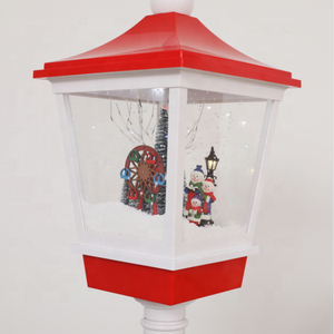 Hermosa linterna artesanal festiva con luz de nieve soplando <span class=keywords><strong>farola</strong></span> con música para Navidad - Product Image 5