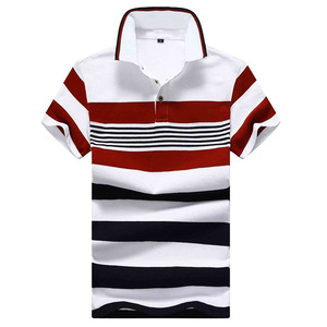 Kaos <span class=keywords><strong>Polo</strong></span> Pria Grosir, Kasual Elegan, Katun Bergaris, Kualitas Tinggi, Bahan Rajut 180 Gram, Gaya Kasual Elegan - Product Image 1