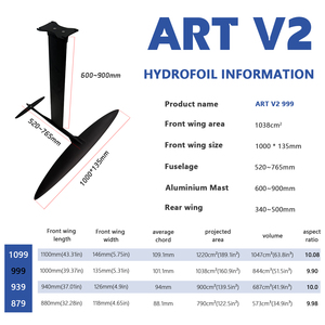 AXIS High Aspect Carbon Hydrofoil ART V2 999 วิงฟอยล์ เร่งความเร็วได้รวดเร็ว  ควบคุมการเลี้ยวได้อย่างราบรื่น  ลื่นไหลอย่างมีประสิทธิภาพ อุปกรณ์กีฬาทางทะเล - Product Image 2