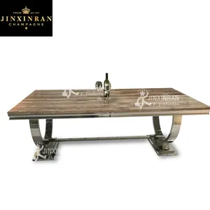 Yapay doğal taş paslanmaz çelik ayak yemek masası dikdörtgen lüks 6 8 10 12 kişilik mermer masa yemek masası setleri