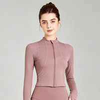 Veste de yoga à manches longues d'automne pour femmes à séchage rapide Fitness haut respirant pour la course et le sport