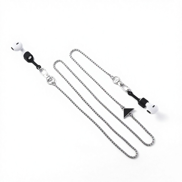Factory Wholesale Anti-drop Chain Anti-lost Trend Unisex Sporty Bamboo Chain Joker Triangle Bluetooth Headset Necklace