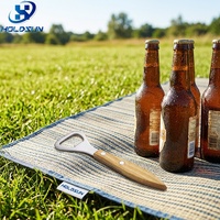 Tire-bouchon manuel écologique personnalisé avec logo, ouvre-bouteille en acier inoxydable avec manche en bois pour ouvrir les bières