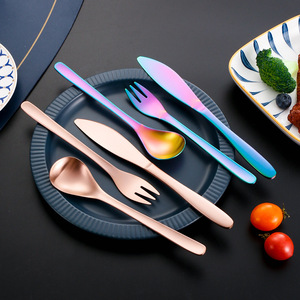 Juego de cuchillo, tenedor y cuchara para carne de acero inoxidable 304, cubertería occidental para carne de res, uso para adultos - Product Image 1