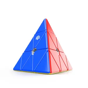 Cubo mágico gan pirâmide m reforçado, com ge, conjunto magnético 3x3x3, cubo de velocidade, brinquedos para crianças