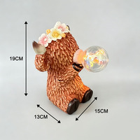 Lampu Taman Tenaga Surya Resin Sapi Highland Grosir Kustom dengan Lampu Dekoratif Hewan Lucu untuk Ornamen Taman Hadiah Unik