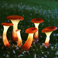 Petites lumières décoratives en forme de champignon trompette LED, décorations de Noël en fibre de verre enchanteuses pour les fêtes de fin d'année