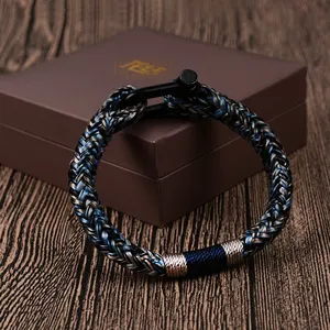 LONGJIE factory wholesales fashion design handmade woven rope bracelet for men