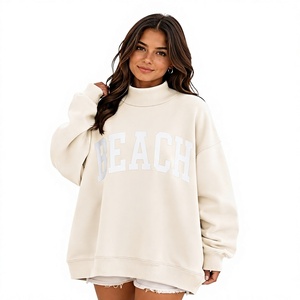 Sweat-shirt à col montant léger et surdimensionné, personnalisé avec impression de lettres sur le devant, toutes saisons, qualité supérieure, très vendu - Product Image 1