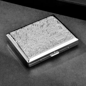 Vente en gros de porte-cartes personnalisés, 20 pièces, étui à cigarettes avec clip métallique, étui à cigarettes automatique - Product Image 5