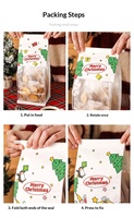 Sacs de Noël en papier kraft avec fenêtre, motif Père Noël et bonhomme de neige, pour biscuits, pâtisseries, chocolats et bonbons, vente en gros