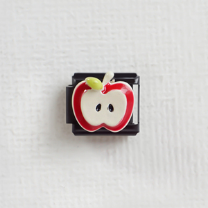 Fai da te personalizzato scintillante fiore di mela a forma di cuore nero Charm italiano braccialetto 9mm * 10mm modulo - Product Image 4