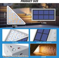 Lumière LED pour escalier, allumage et extinction automatiques, lumière solaire pour marche, blanc, RGB, couleur unie, changement de couleur, triangle, étanche, capteur, lumière solaire pour escalier