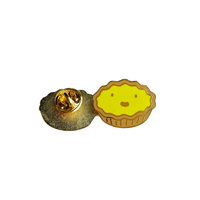 Regalos Promocionales para el Evento de Aniversario de Delicious Snacks Bar: Pin/Insignia Esmaltada Bañada en Oro con Diseño de Tarta de Huevo y Postre Dulce