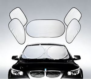 Ensemble universel de 6 pare-soleil pliables pour <span class=keywords><strong>voiture</strong></span> - Housse de fenêtre isolante thermique en polyester argenté - Product Image 1