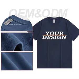 Camiseta de Algodón Lisa para Hombre, Talla Grande, con Logotipo Frontal, Tejido de Punto, Impresión Digital Personalizada, 220 g/m², Gruesa - Product Image 2