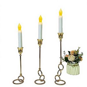 เชิงเทียนโลหะสีทองสไตล์ยุโรปแบบใหม่ ทำด้วยมือ เป็นมิตรกับสิ่งแวดล้อม สำหรับงานแต่งงาน ดินเนอร์ใต้แสงเทียนสุดโรแมนติก ของตกแต่งสร้างสรรค์ - Product Image 1