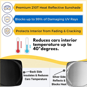 Front Windshield Sunshade Silver-coated Cloth Retractable Automotive Screen Visor & Car Accessories for Summer - Product Image 6