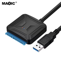 Magelei-Convertidor de Cables USB 3,0 SATA, con fuente de alimentación DC3.5 para HDD/SSD de 2,5/3,5 pulgadas para PC, nuevo, OEM